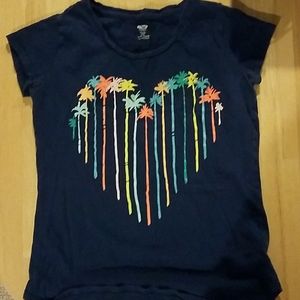 Old Navy navy blue rainbow heart tee Sz XL/14